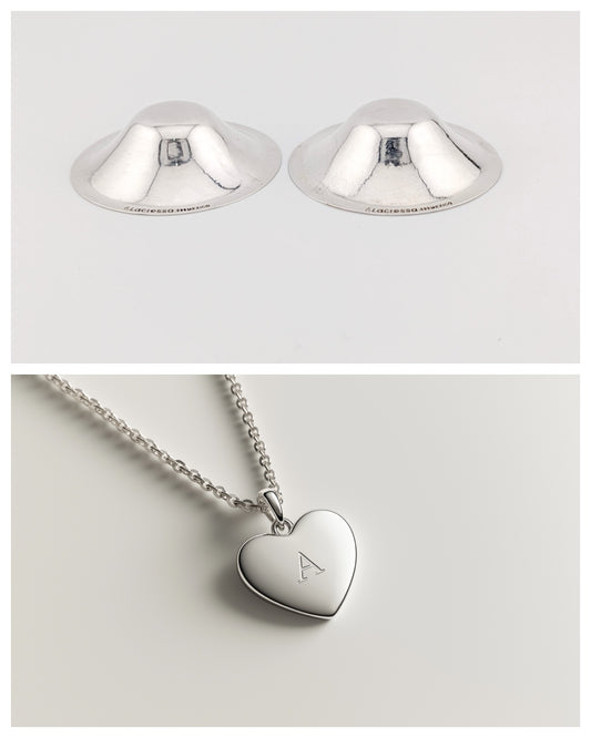 Copas Lactessa + Dije Personalizado + Collar de 45 cm